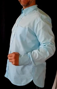 Bugatti Button Down Men's Dress Shirt White & Blue Striped Size 16.5 3XL - Picture 1 of 10