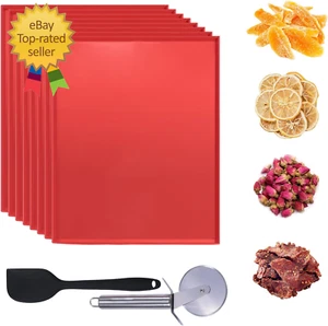 Bandejas deshidratadoras de silicona de 8 piezas para cuero de frutas 12 X 10 pulgadas antiadherente deshidratado - Imagen 1 de 12