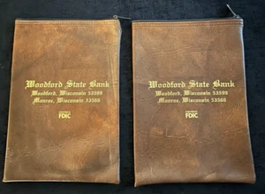 Vintage Lot of 2 Woodford State Bank Deposit Bank Bag Pouch Monroe WI - Picture 1 of 1