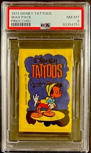 1974 Dandy Disney Pinocchio Tattoos PSA 8 Unopened Wax Pack (POP 5) - Picture 1 of 3