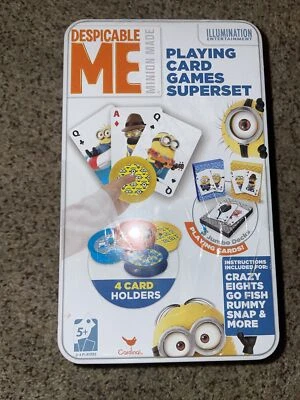 Despicable Me Playing Card Games Superset TIn Go Fish Snap Rummy Crazy 8 Sealed - Image 1 of 4