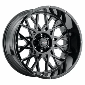 22x10 Vision Rocker Black Wheels 37" Fuel MT Tires 8x6.5 Dodge Ram 2500 3500 - Picture 1 of 4