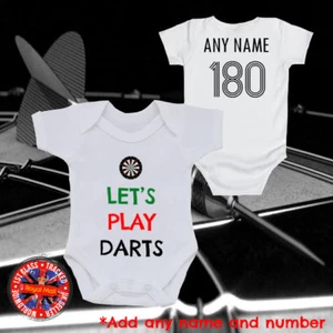 Let's Play Darts, Darts Baby Grow Chaleco, Camiseta Personalizada, Regalo, Niños, Papá - Imagen 1 de 1