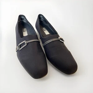 Munro Women's Cindi Stretch Fabric Slip On Loafer Block Heels ~ 8 ~ Black - Picture 1 of 6