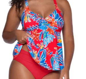 Sunsets Escape Tiger Lily Marin Tankini Swim Top Size 8 NWT - Picture 1 of 16