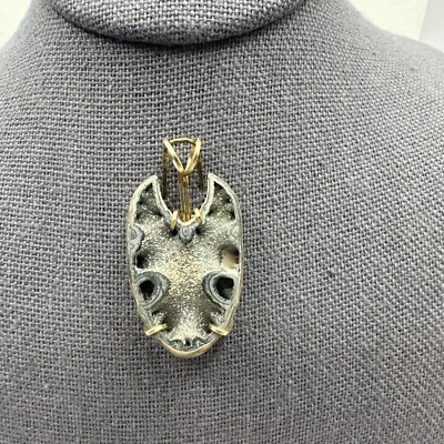 "Colgante envuelto en oro fósil de amonita piritizada hecho artesanalmente 1,5"" nuevo de stock" Foto 1 de 4