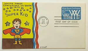 1971 Ben Kraft Hand Painted White House Conference On Youth First Day Cover U555 - Picture 1 of 2