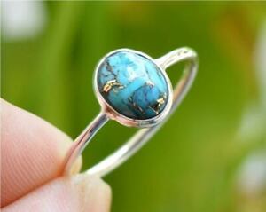 Blue Turquoise Ring 925 Sterling Silver Ring Handmade Ring All Size BM-232