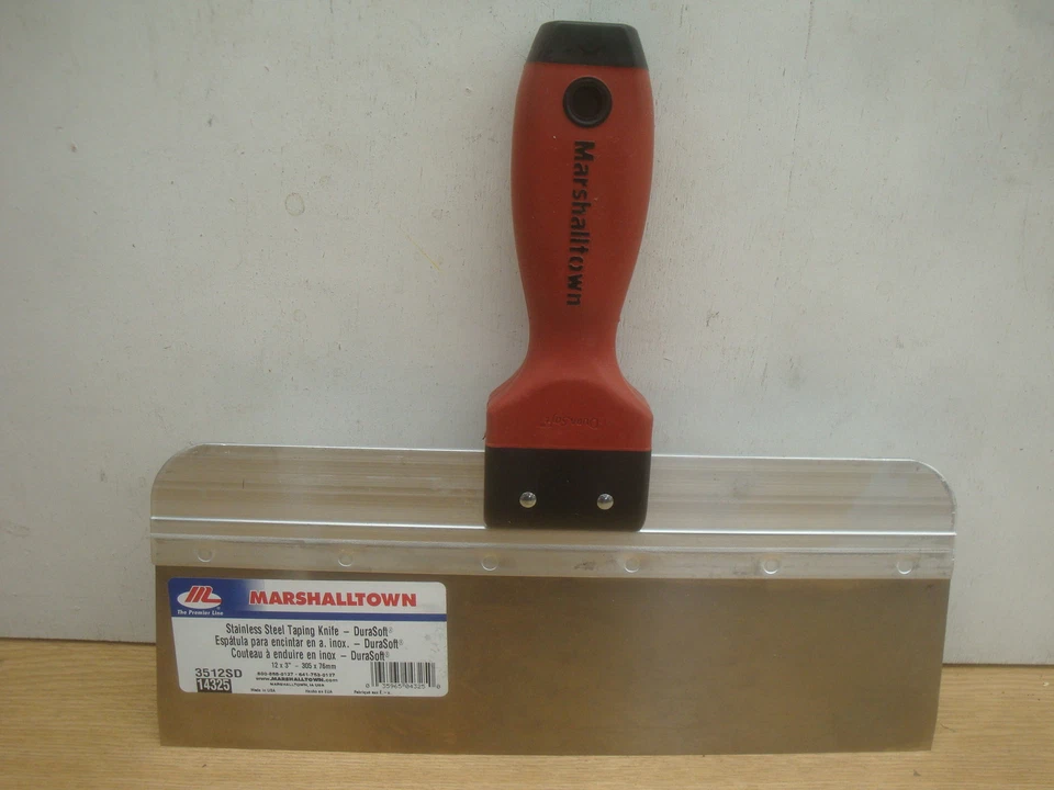 CUCHILLO DE CINTA DE ACERO INOXIDABLE DE PARED SECA MARSHALLTOWN 3512SD 12" MANGO DURASOFT Foto 1 de 1