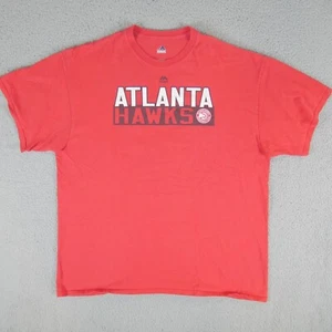 Atlanta Hawks T-Shirt Mens 2XL Red Short Sleeve Crew Neck Basketball Majestic - Picture 1 of 10