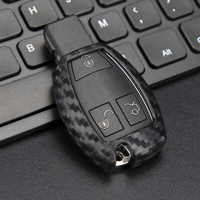 Funda de silicona de fibra de carbono para llave inteligente para Mercedes-Benz 2010-2020 - Imagen 1 de 4