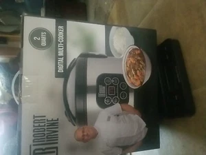 Robert Irvine 2 Quart Silber & Schwarz Digital Multikocher Reis & Schongarer - Bild 1 von 2