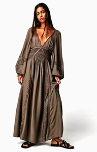 Free People Southwest Lace Boho Summer Maxi Dress UK XS UK 8/10 - Picture 1 of 11