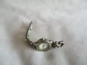 Reloj de pulsera redondo cara blanca correa de pulsera tono plateado - Imagen 1 de 12