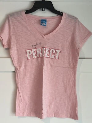 Women’s Disney Mary Poppins V-Neck Practically Perfect Pink T-shirt Size Medium - Image 1 of 4