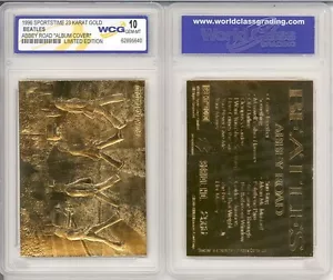 *BEATLES * ABBEY ROAD * ALBUM 23 KARAT GOLD CARD - GRADED GEM - MINT 10 -RARE. - Picture 1 of 2