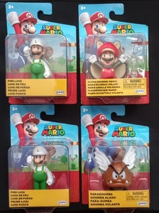NUOVO personaggio Jakks Super Mario SCOIATTOLO VOLANTE MARIO, FIRE LUIGI & PARAGOOMBA 2,5" - Foto 1 di 8