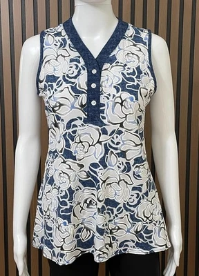 Blusa sin mangas Joseph Ribkoff para mujer 4 azules blusa Henley cuello en V Foto 1 de 4