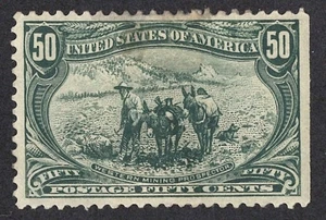 US 291 MHH VF 50c Trans-Mississippi thin, toning CV $600 ZAYIX 1223X0055 - Picture 1 of 2