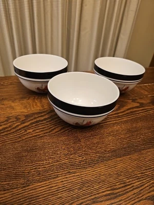 Cuencos cardinales de gres artesanal popular de 6" de diámetro por Scotty Z. Cantidad 3 Foto 1 de 4