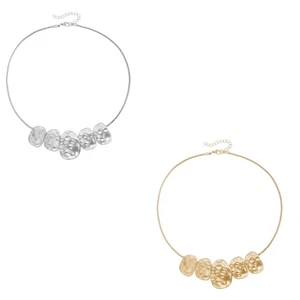 Edgy Asymmetrical Alloy Necklace With Textured Surfaces Detail Modern Accessory - Picture 1 of 10