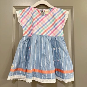 Wildflowers Girls Chambray Top Size 6 La La Land Norma Jean Plaid & Striped - Picture 1 of 8