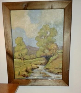 Gerahmtes Öl auf Leinwand "River Scene" von Gordon Cockburn - Bild 1 von 4