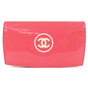 Chanel Bifold Long Wallet A69086 Makeup Pink Patent Leather Woman Auth 0621 - Picture 1 of 10