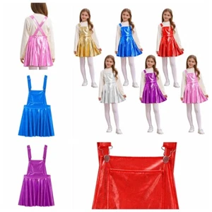 Kids Girl's Overalls Suspender Dresses Cosplay Dress With Pocket Casual Outfit - Picture 1 of 59
