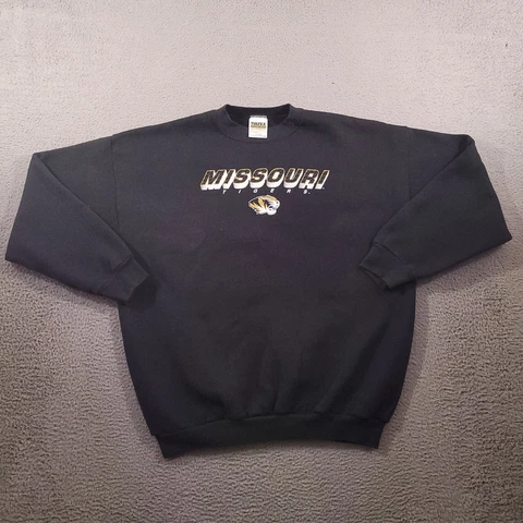 Vintage Missouri Tigers Sweatshirt Mens Extra Large Black Made USA Mizzou NCAA Cover