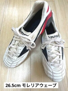 Mizuno Soccer Cleats Morelia WAVE Japan White×Blue P1GA210325 Size 26.5cm Used - Picture 1 of 6