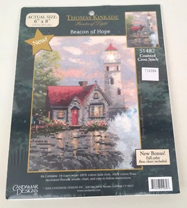 Thomas Kinkade Leuchtfeuer der Hoffnung gezählt Kreuzstich Set Muster 51482 Leuchtturm - Bild 1 von 5