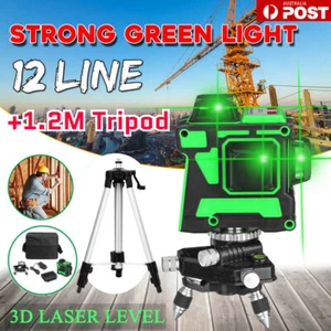 12 Green Line 360° Self Leveling Laser Level Outdoor 3D Cross Rotary Measure Kit - Picture 1 of 15