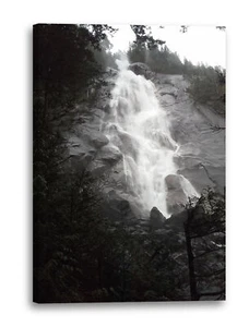 Wandbild Wasserfall black-white Fotografie Natur-Bilder schwarz-weiß Wald - Bild 1 von 15