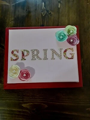 Marco de fotos floral de primavera rosa y rojo 10x12 pieza boutique - nuevo Foto 1 de 4