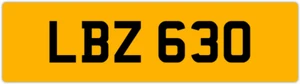 LBZ 630 L 3x3 DATELESS PRIVATE NUMBER PLATE LEE LOU LUKE LUCY LEO LISA LIAM LEN - Picture 1 of 1