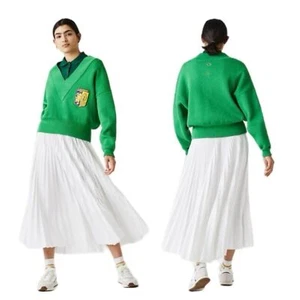 Suéter Lacoste Live Cuello en V Emblema Parche Blazón Verde Talla 38 - M - Imagen 1 de 13