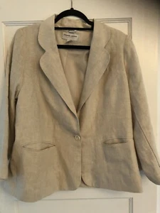 Women’s Vintage Carol Horn Signature 100% Linen Jacket Size 16 Summer Basic EUC - Picture 1 of 4