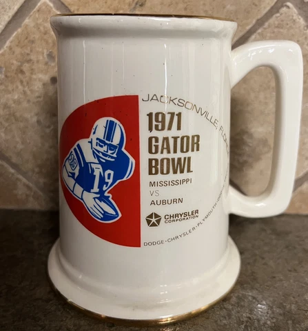 1971 Gator Bowl Mug Ole Miss Rebels Auburn Tigers Archie Manning Cover