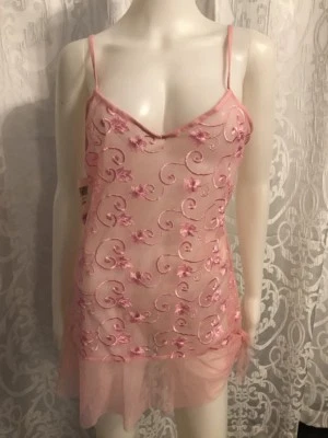 Morgan Taylor Fantasies Negligee Rosa Transparente Mujer’s Talla M Foto 1 de 4