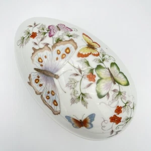 vtg avon 1974 porcelain trinket egg 22kt gold trim butterfly botanicals Japan - Picture 1 of 11