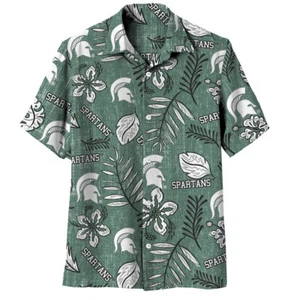 Wes and Willy Mens College Hawaiian Shirt Short Sleeve Button Up Vintage Floral - Picture 1 of 54