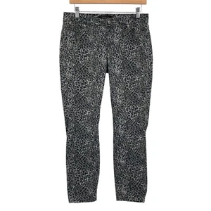 Talbots Petites Leopard Print Jeans Size 4P Slim Fit Ankle Cotton Blend - Picture 1 of 14
