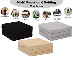 Fold Out Z Bed Cube Mattress Waterproof Kids Footstool & Great for Sleepover Bed - Picture 1 of 25