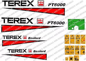 Terex Benford PT6000 Dumper Aufkleber Sicherheit Aufkleber und Grün Dash - Bild 1 von 1