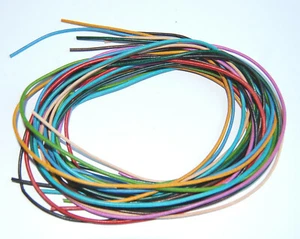 10 St. Lederbänder, bunte Mischung, 2 mm, 1 m lang, Rindsleder - Bild 1 von 1