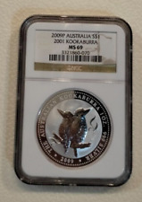 2009P Australia S$1 Dollar 2001 Kookaburra MS 69 NGC Silver Coin