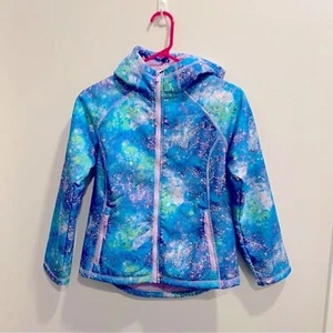 Girls' Blue Softshell Sherpa Jacket - Size L (10/12) - Picture 1 of 6