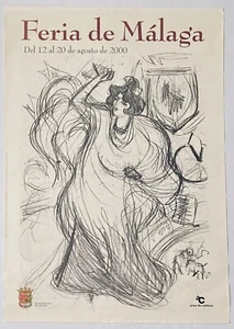 Original vintage Malaga Spanish Pablo Picasso art cool poster for my wall - Picture 1 of 7
