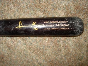Former Mets' farmhand Hansel Moreno In Person Auto GU Baseball Bat - Picture 1 of 3